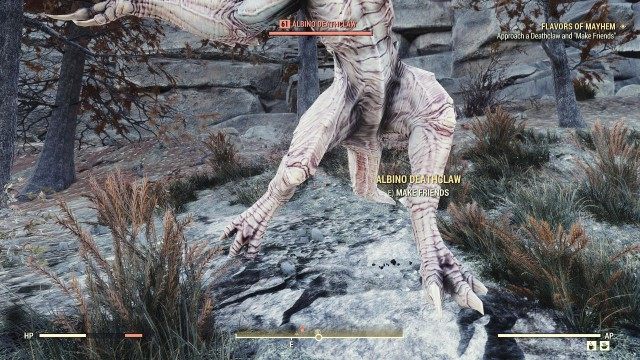 Approach a Deathclaw and "Make Friends"
