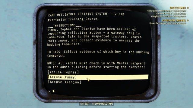Return the evidence to the system terminal