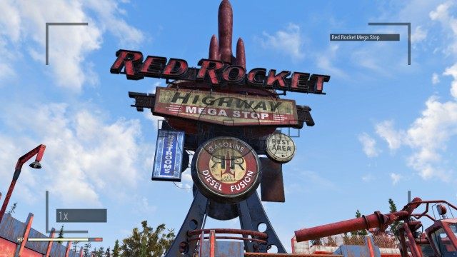 Photograph the logo of the Red Rocket sign