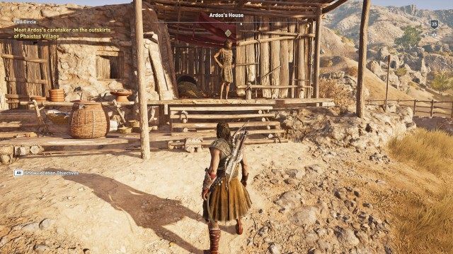 Meet Ardos's caretaker on the outskirts of Phaistos Village