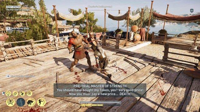 Win the fight against the Pre-Trial Master of Strength