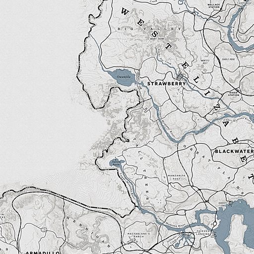 Large detailed map of Red Dead Redemption World, Games, Mapsland
