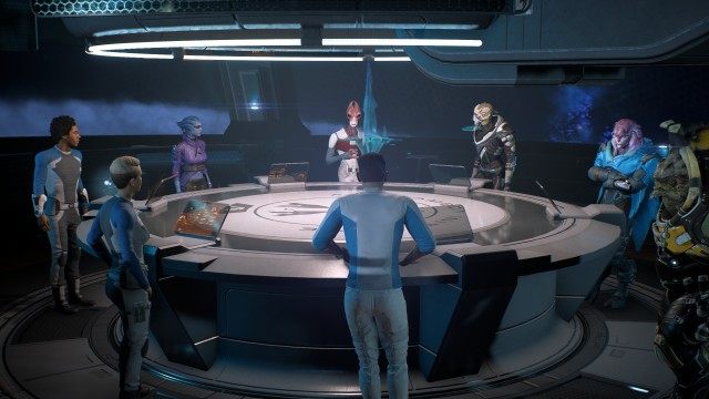 Gather the crew in the Tempest's meeting room to prepare for the mission