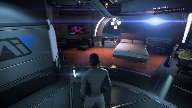 Go to your Tempest quarters to find Peebee's gift