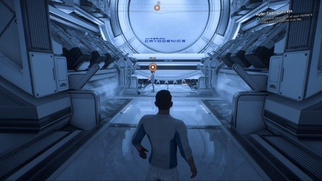 Meet with your sister / brother at your mother's stasis pod in Hyperion cryo bay