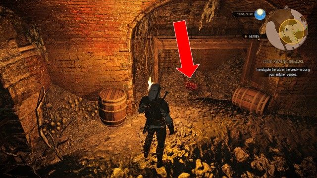 Investigate the site of the break-in using your Witcher Senses.