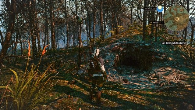 Follow Johnny's footprints using your Witcher Senses. / Lure Johnny out of his burrow.