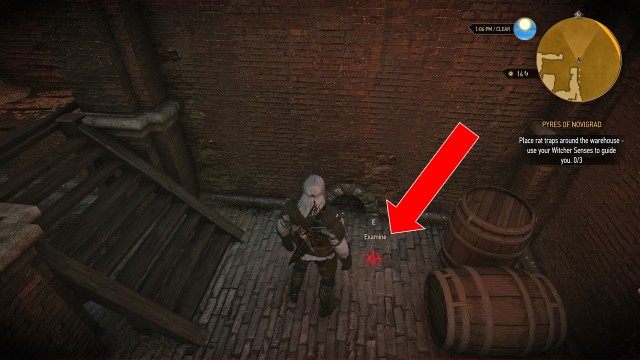 Place rat traps around the warehouse - use your Witcher Senses to guide you. 0/3