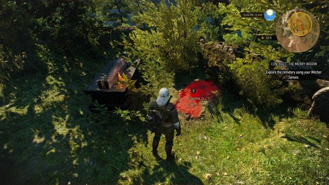 Explore the cemetery using your Witcher Senses.