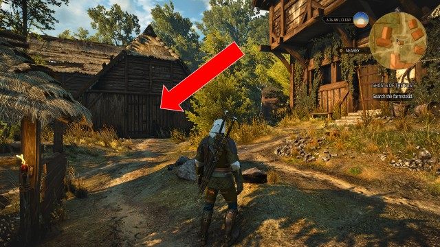 Search the farmstead. / Find where the noise is coming from using your Witcher Senses. / Enter the barn.