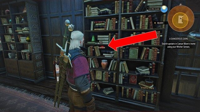 Search upstairs in Caesar Bilzen's home using your Witcher Senses.