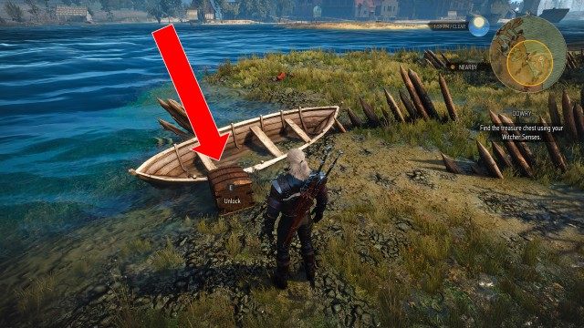 Find the treasure chest using your Witcher Senses.