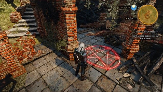 Search Aeramas' residence using your Witcher Senses. / (Optional) Find a way to activate the portal.