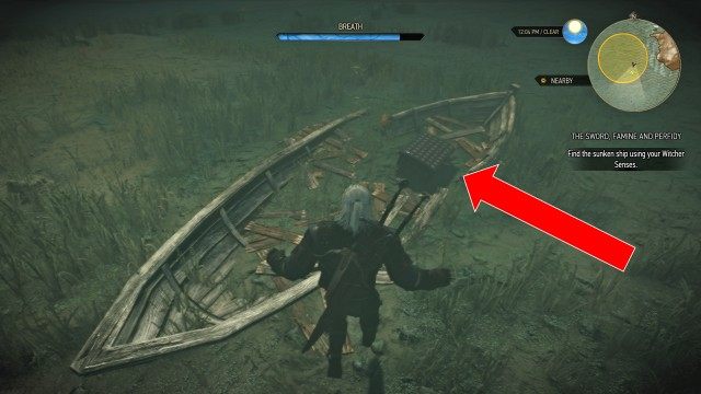 Find the sunken ship using your Witcher Senses.