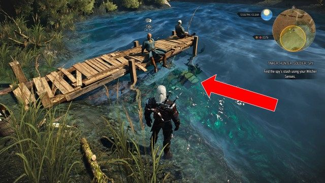 Find the spy's stash using your Witcher Senses.