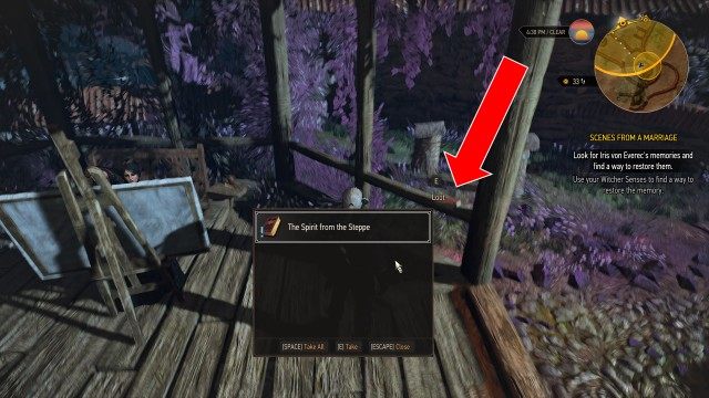 Use your Witcher Senses to find a way to restore the memory. / Place the items that fit the scene where they belong.