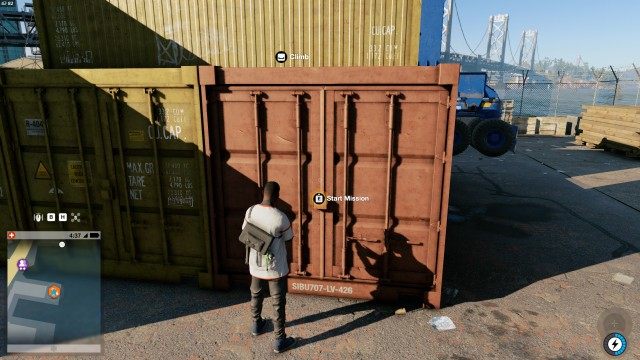 Investigate the shipping container near Bay Bridge