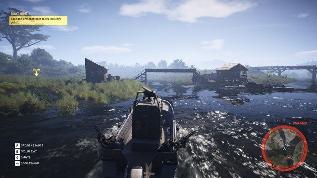 Take the armored boat to the delivery point