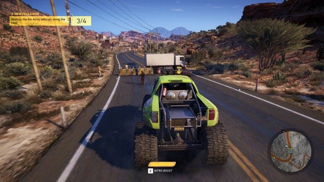 Destroy the Sin Alma vehicles along the road [0/4]