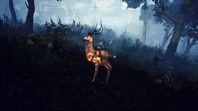 Push the deer toward the cave