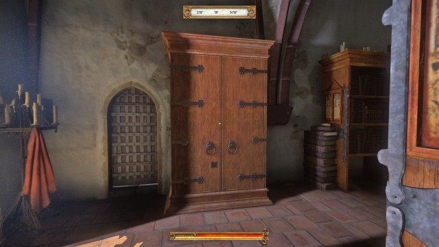 Unlock the cabinet containing the forbidden books.